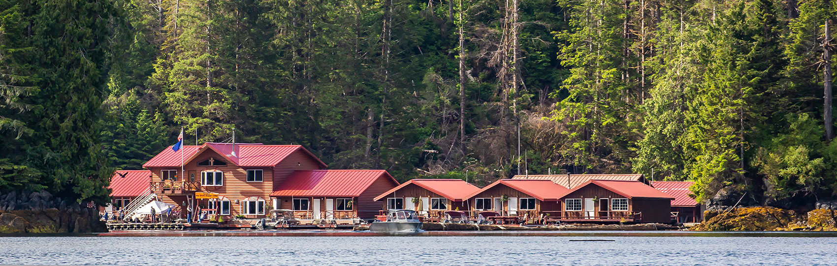 View of lodge from the water.